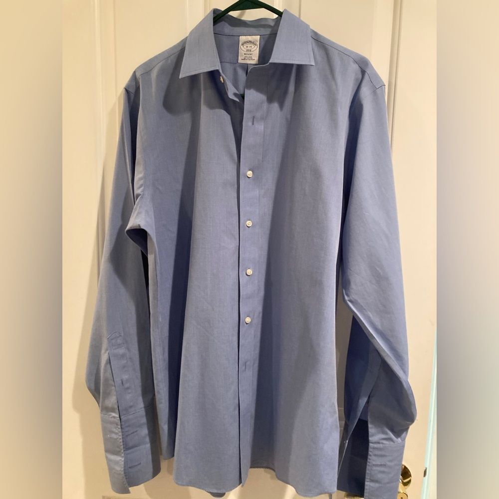 Brooks Brothers Men’s Regent Button Down Shirt Blue Size S - Needs Cuff Links